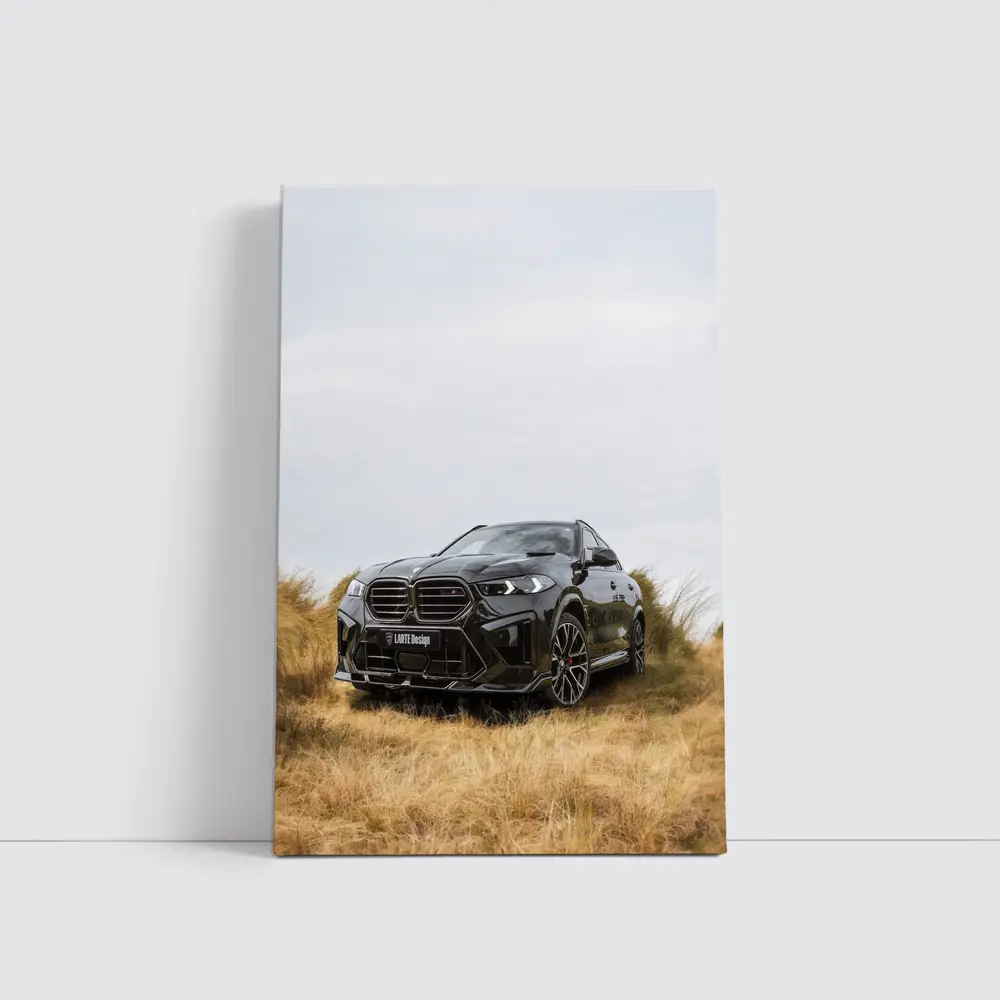 BMW X6M Black SUV Grass Field – Wall Art