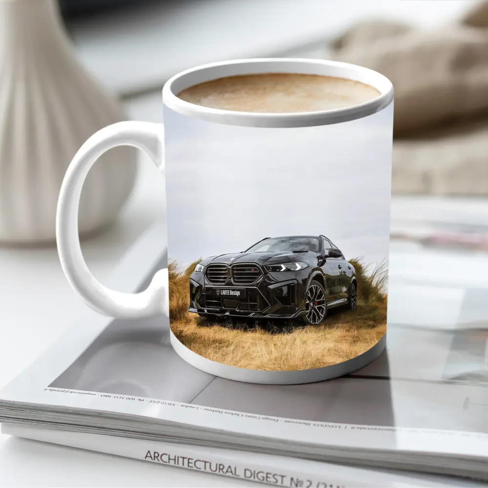 BMW X6M Black SUV Grass Field – Mugs