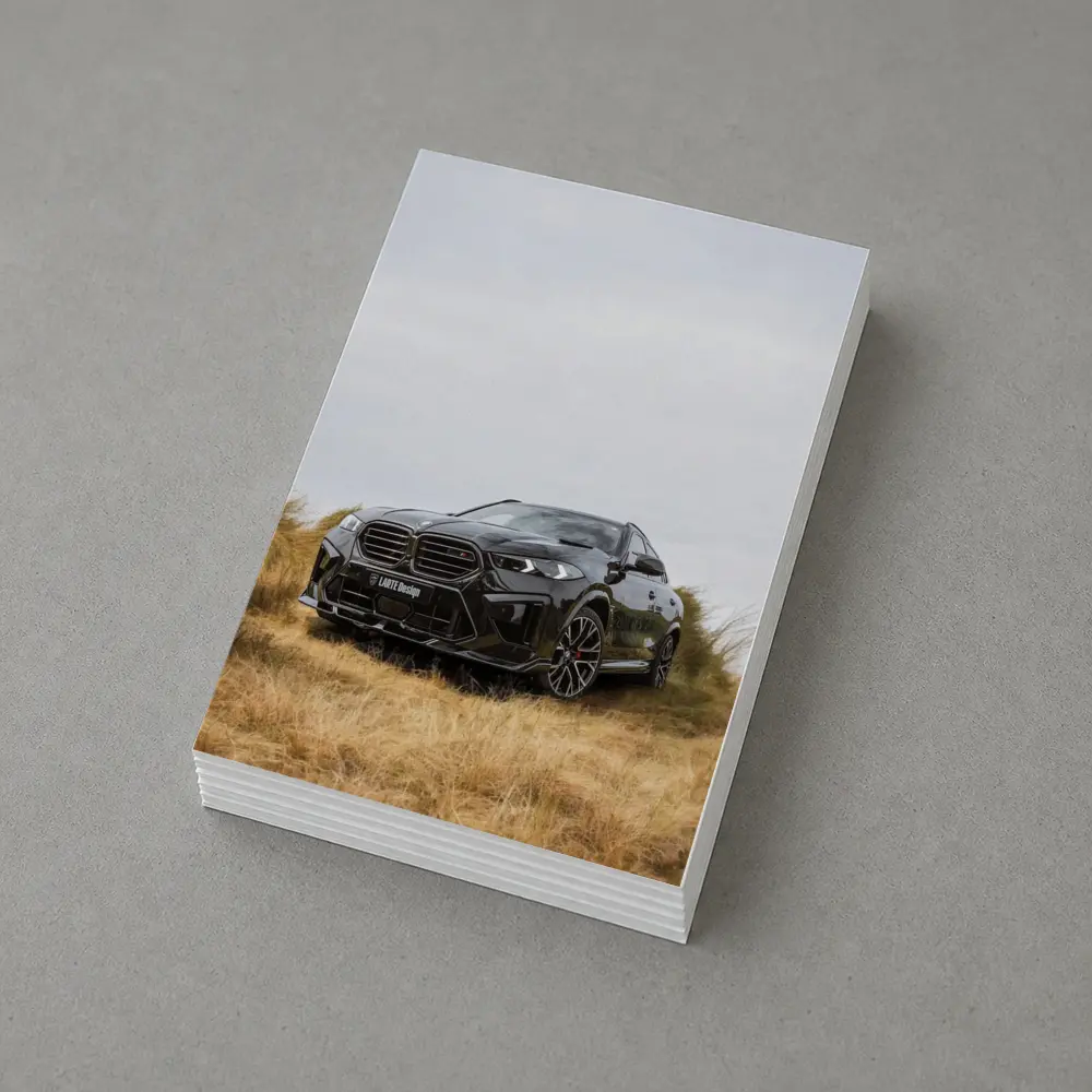 BMW X6M Black SUV Grass Field – Postcards