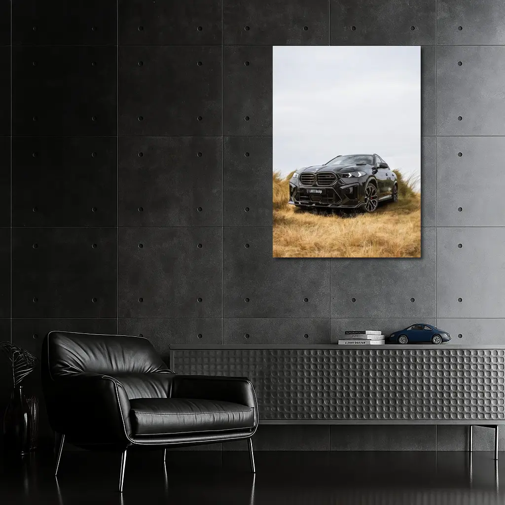 BMW X6M Black SUV Grass Field – Wall Art