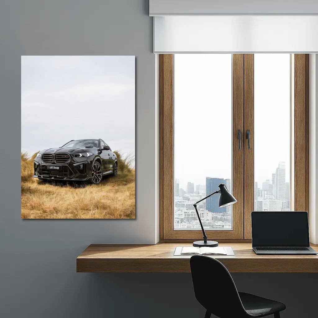 BMW X6M Black SUV Grass Field – Wall Art
