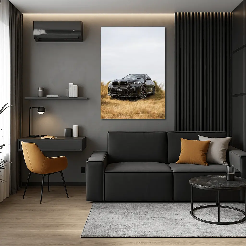 BMW X6M Black SUV Grass Field – Wall Art