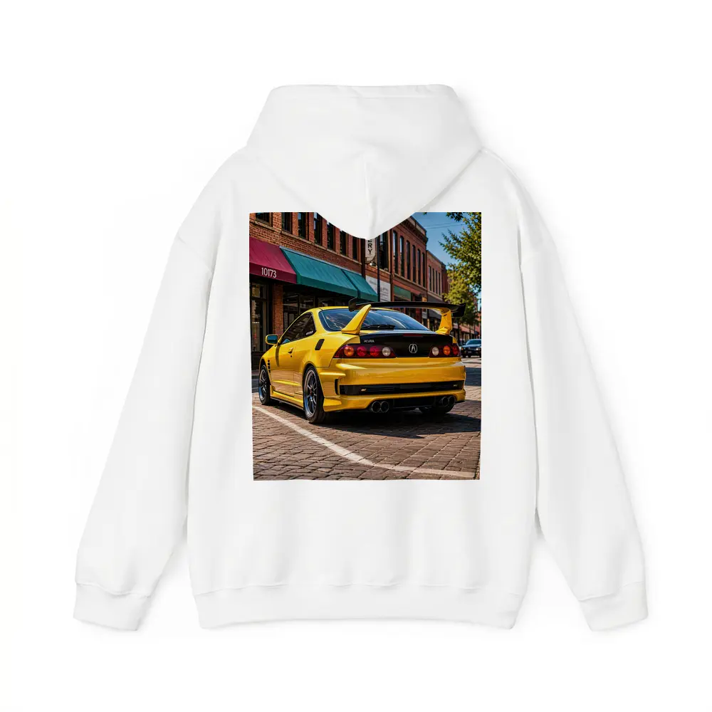 Yellow Acura Integra Type R Downtown Street – Hoodies