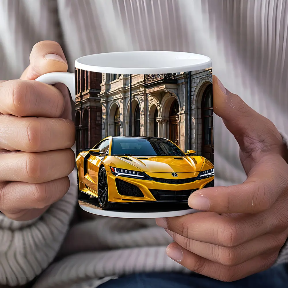 Yellow Acura NSX Classic European Street Setting – Mugs