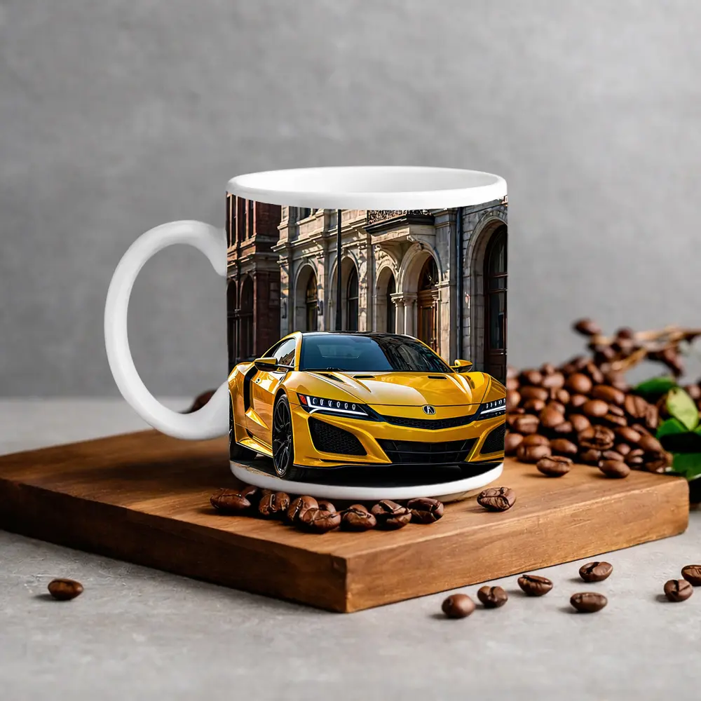 Yellow Acura NSX Classic European Street Setting – Mugs