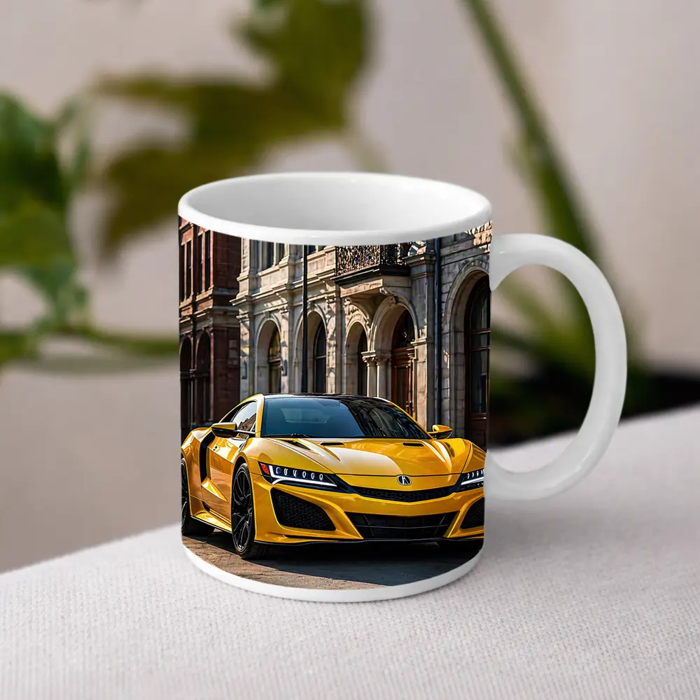 Yellow Acura NSX Classic European Street Setting – Mugs