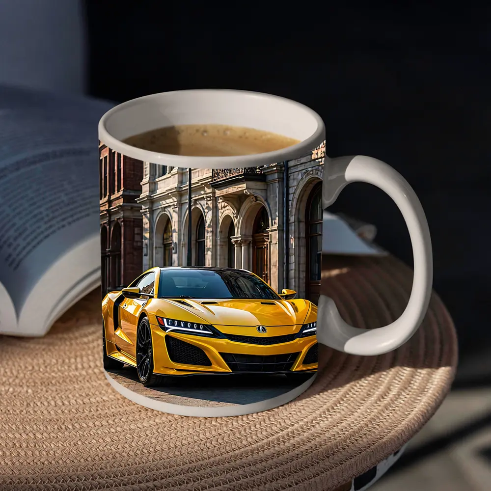 Yellow Acura NSX Classic European Street Setting – Mugs