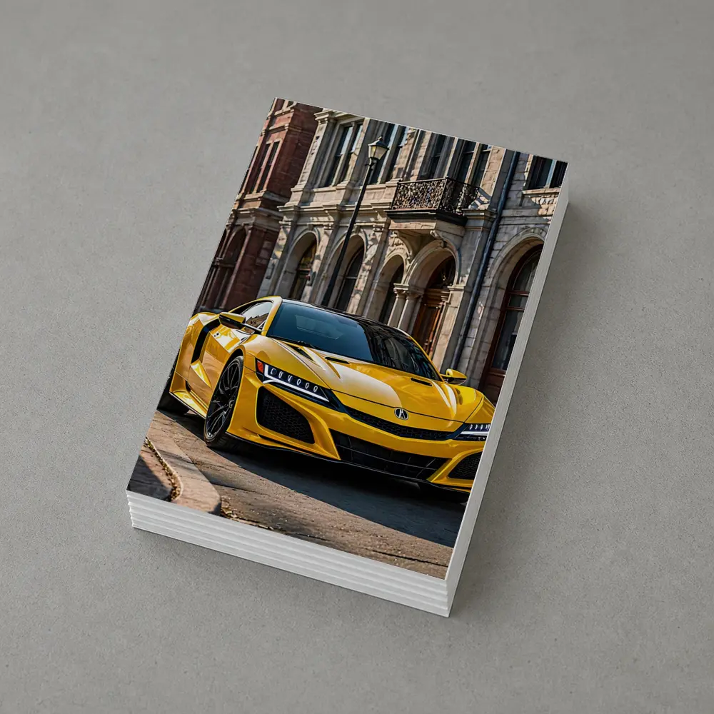 Yellow Acura NSX Classic European Street Setting – Postcards