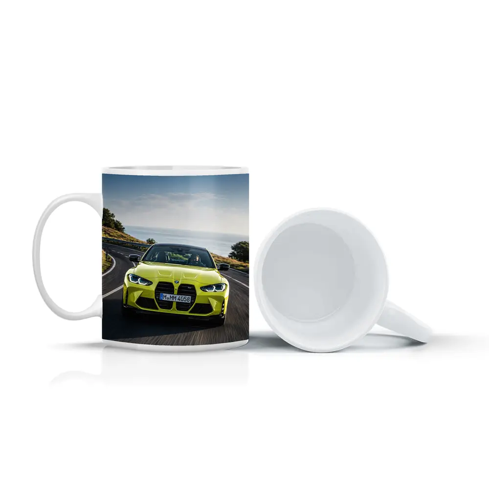 BMW M4 Yellow Coupe Coastal Road Drive – Mugs