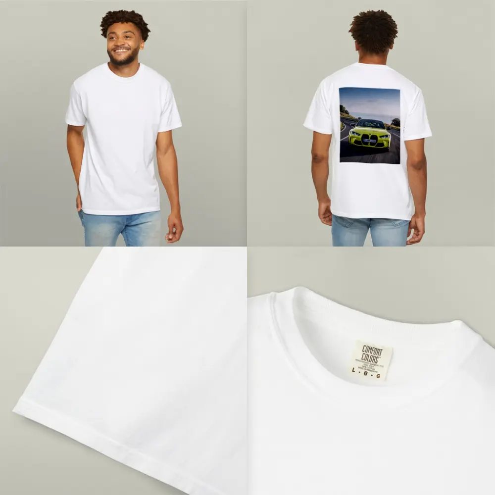 BMW M4 Yellow Coupe Coastal Road Drive – T-Shirts