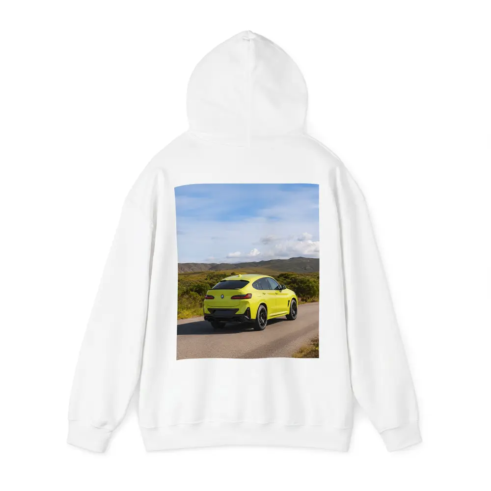 BMW X4 M Yellow On Country Road – Hoodies