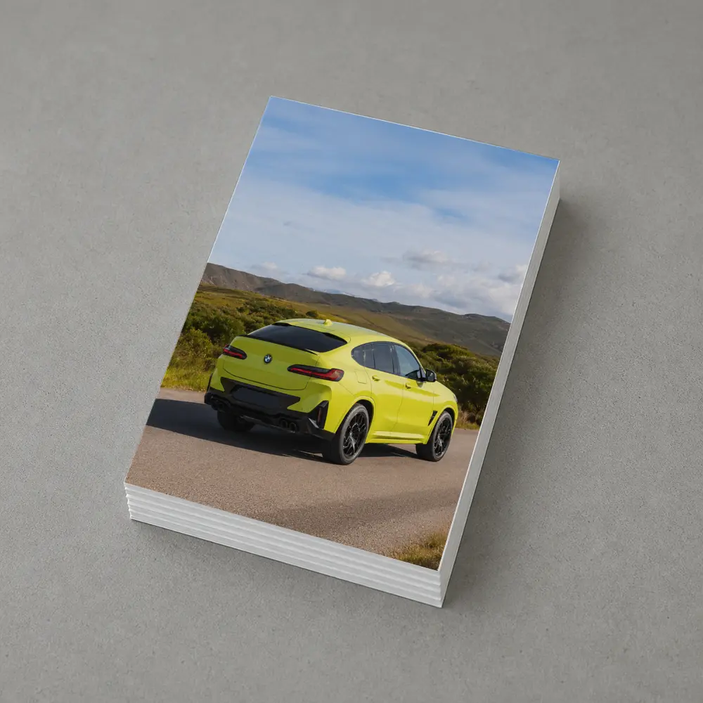 BMW X4 M Yellow On Country Road – Postcards