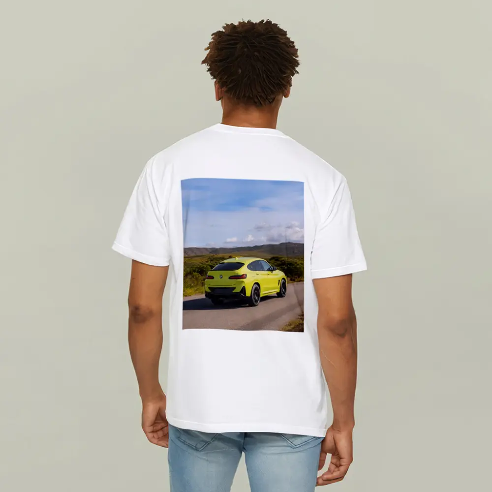 BMW X4 M Yellow On Country Road – T-Shirts