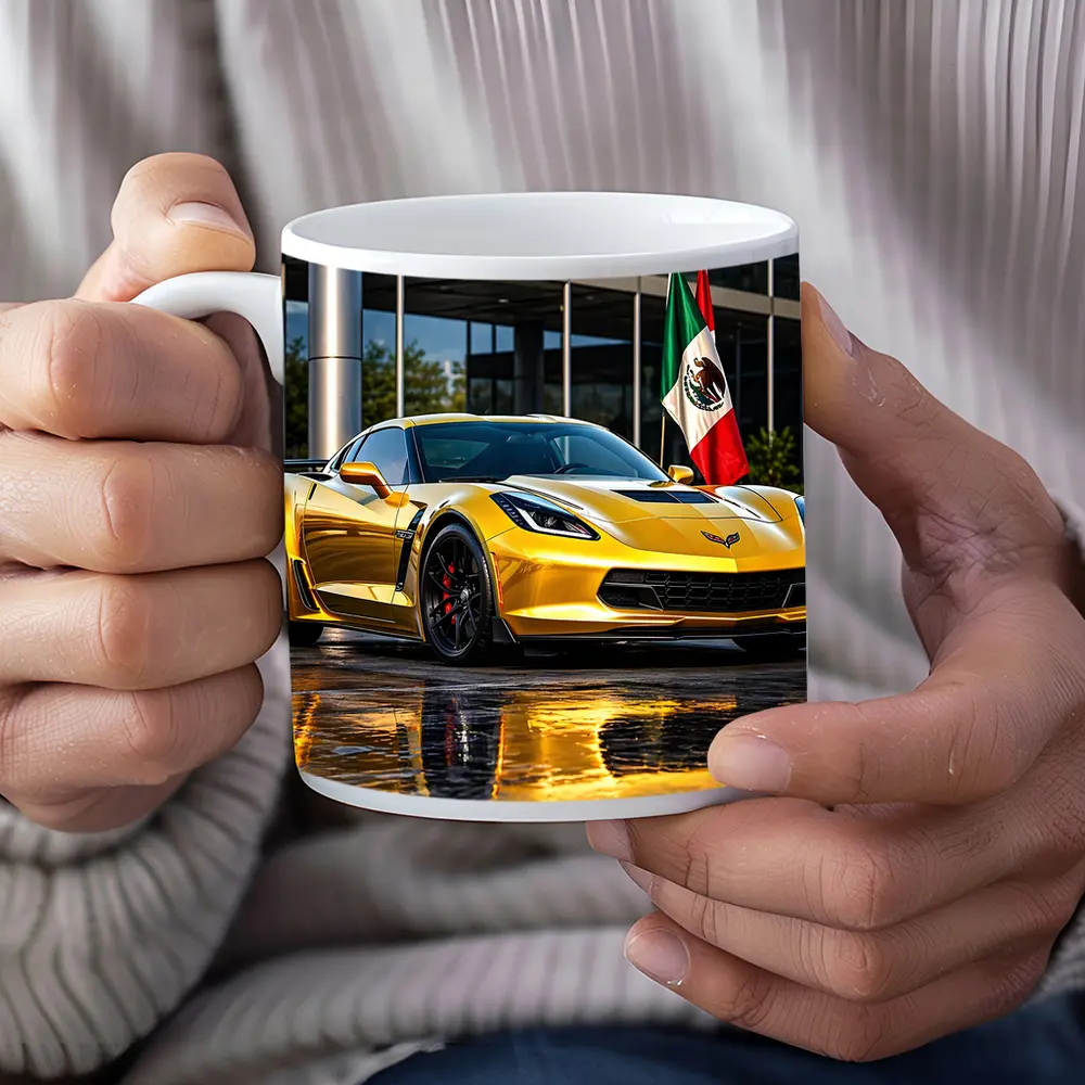 Yellow Chevrolet Corvette Z06 Mexico Flag – Mugs