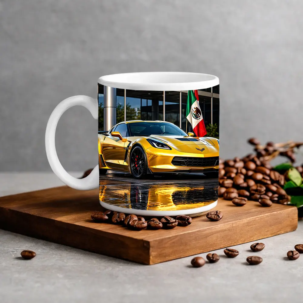 Yellow Chevrolet Corvette Z06 Mexico Flag – Mugs