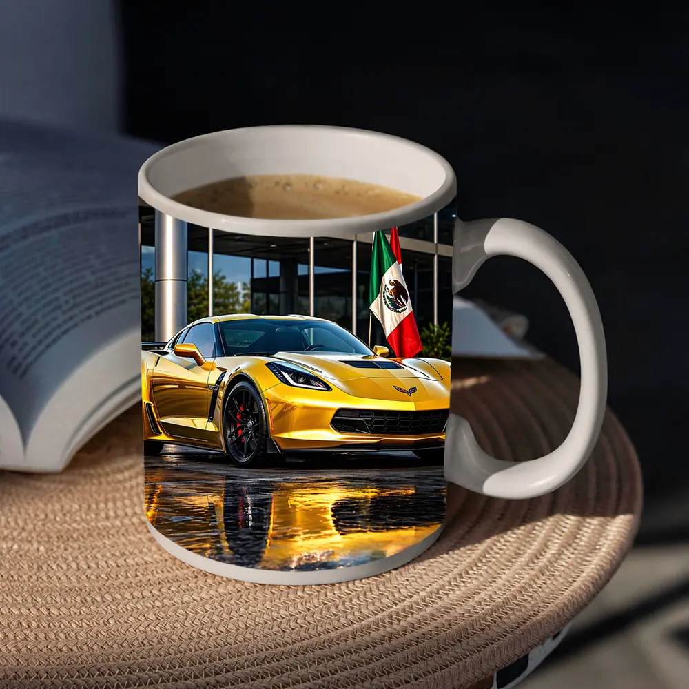 Yellow Chevrolet Corvette Z06 Mexico Flag – Mugs