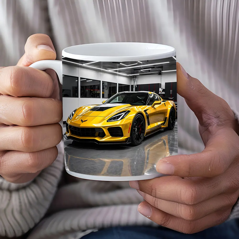 Yellow Chevrolet Corvette Z06 Inside Garage – Mugs