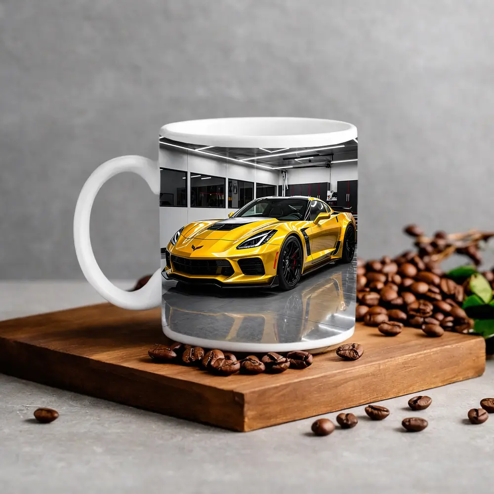 Yellow Chevrolet Corvette Z06 Inside Garage – Mugs