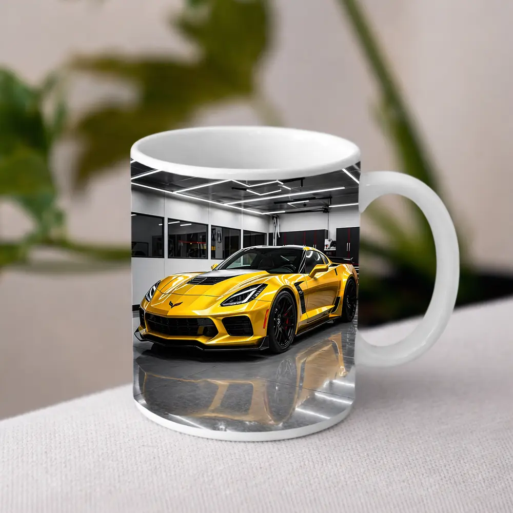 Yellow Chevrolet Corvette Z06 Inside Garage – Mugs