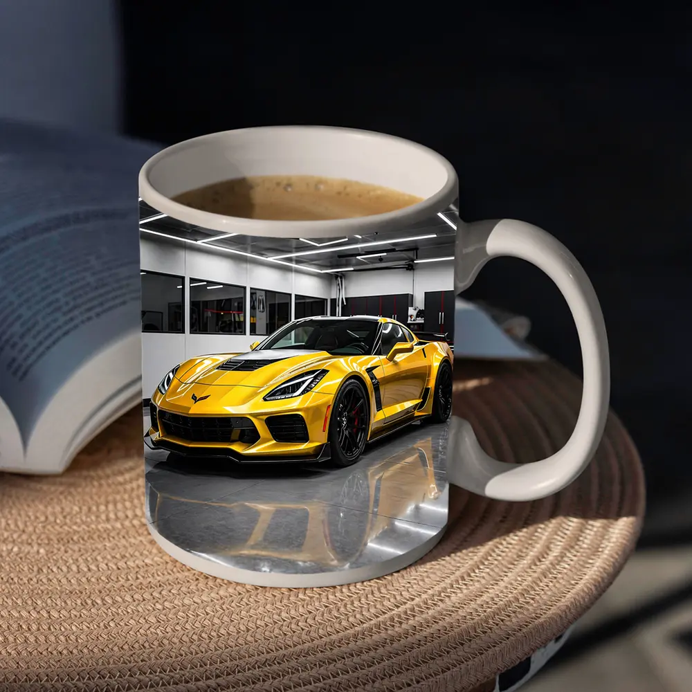 Yellow Chevrolet Corvette Z06 Inside Garage – Mugs