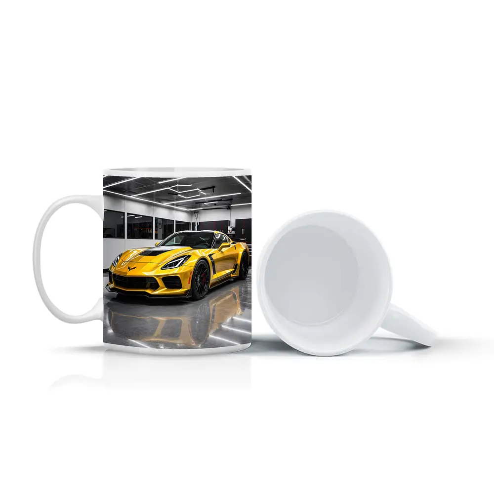 Yellow Chevrolet Corvette Z06 Inside Garage – Mugs