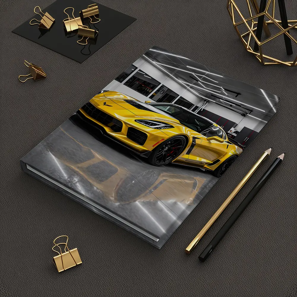 Yellow Chevrolet Corvette Z06 Inside Garage – Notebooks