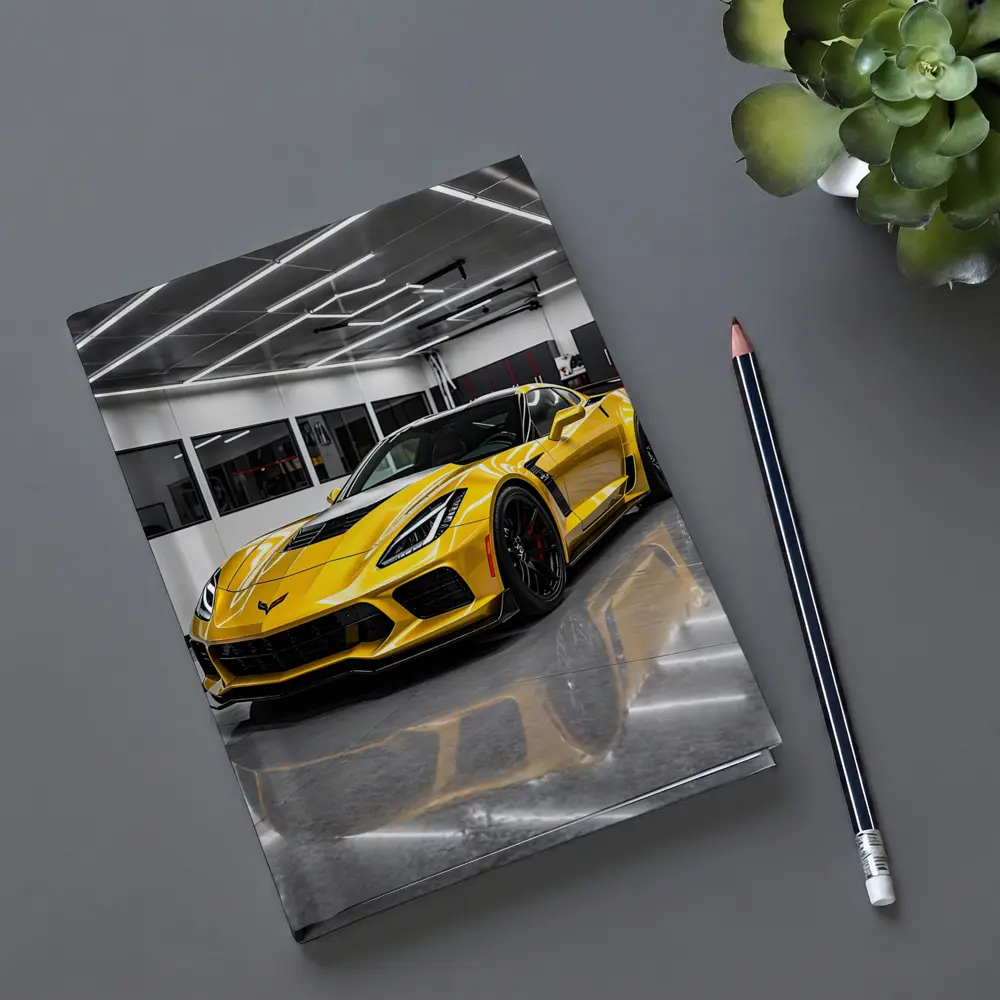 Yellow Chevrolet Corvette Z06 Inside Garage – Notebooks