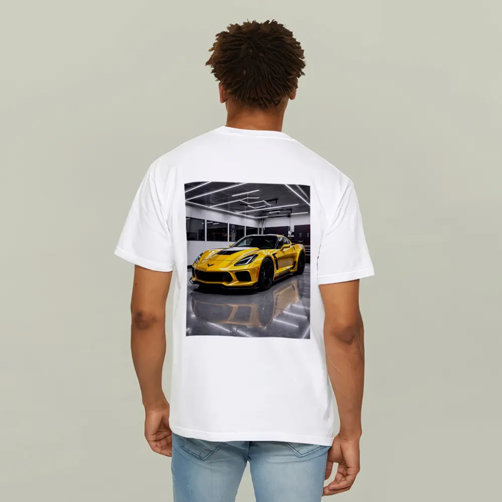 Yellow Chevrolet Corvette Z06 Inside Garage – T-Shirts