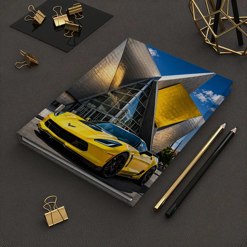 Yellow Chevrolet Corvette Denver Architecture Background – Notebooks