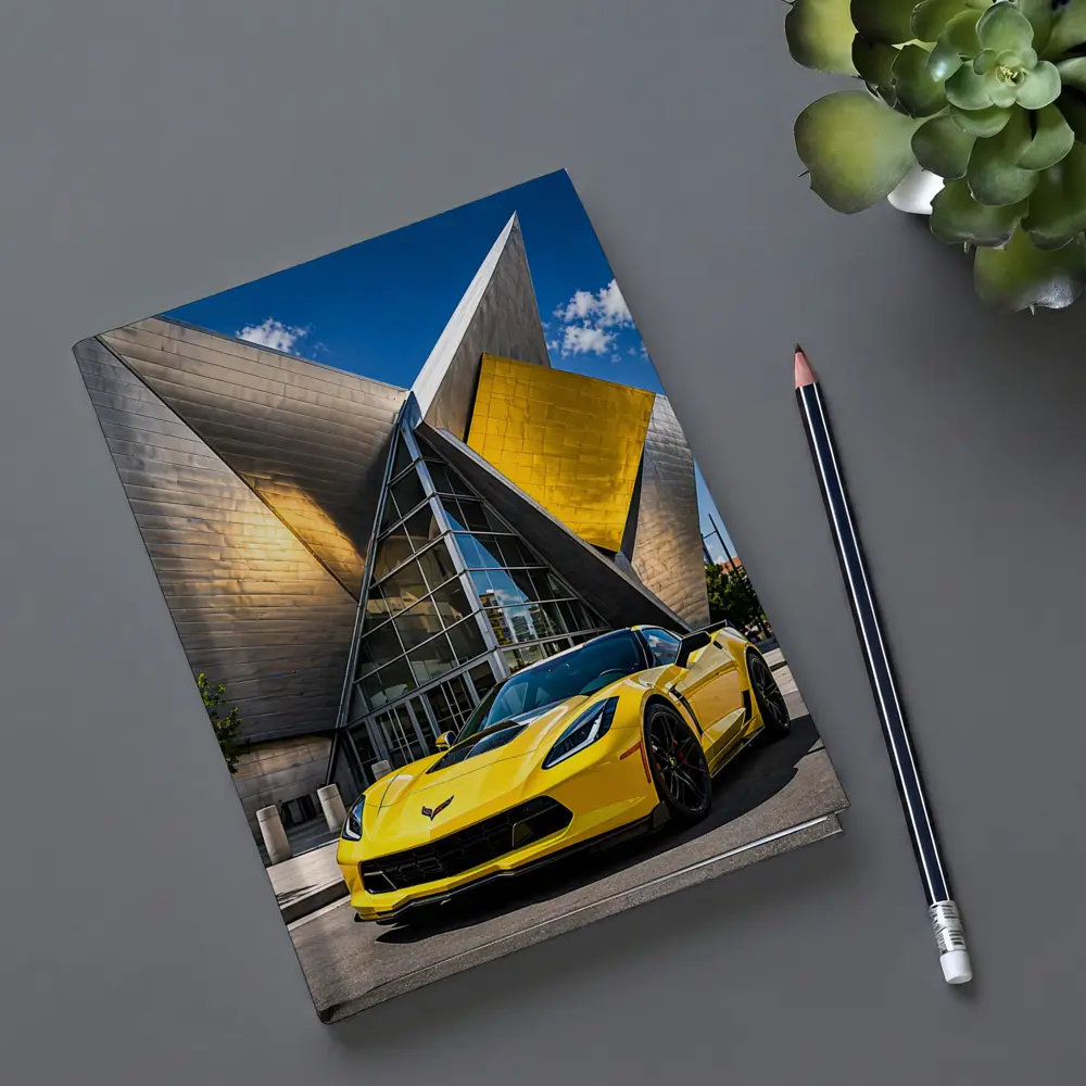 Yellow Chevrolet Corvette Denver Architecture Background – Notebooks