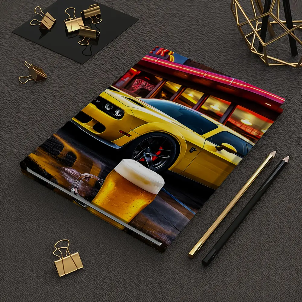 Dodge Challenger SRT Hellcat Neon Diner Night – Notebooks