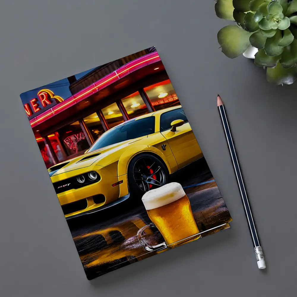 Dodge Challenger SRT Hellcat Neon Diner Night – Notebooks