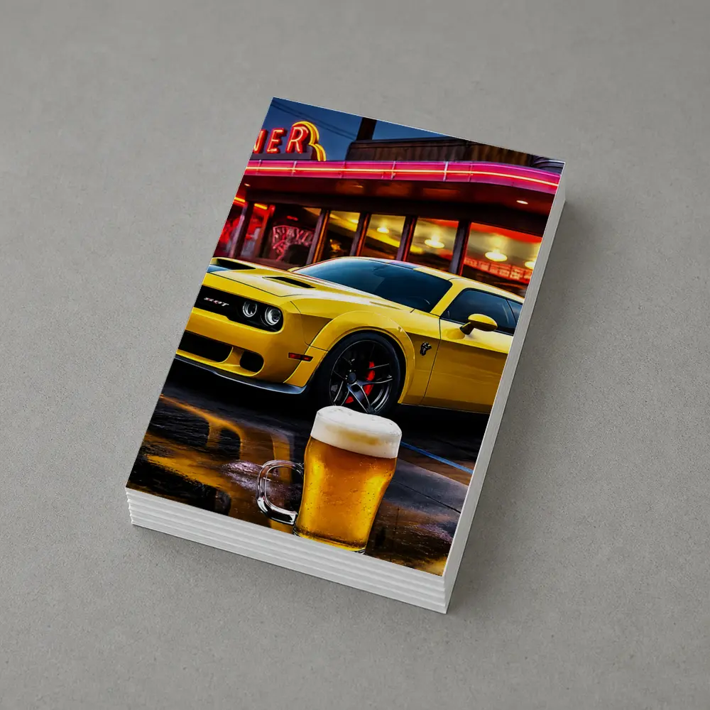 Dodge Challenger SRT Hellcat Neon Diner Night – Postcards