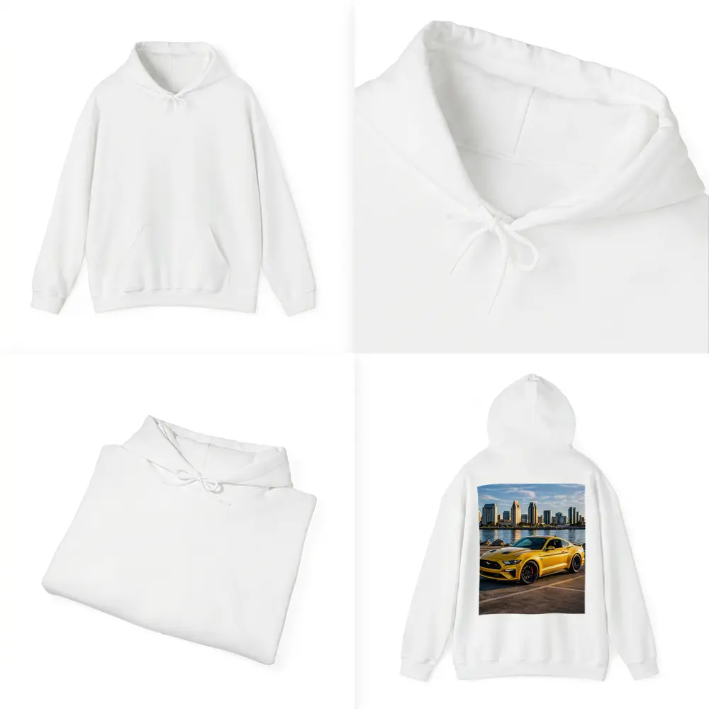Ford Mustang GT Yellow City Waterfront – Hoodies