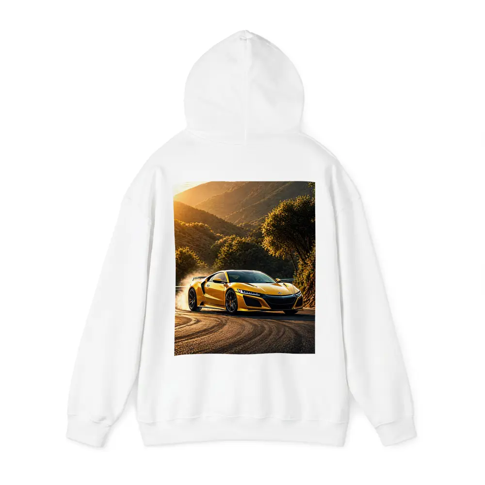 Honda NSX Yellow Drifting Mountain Road Sunset – Hoodies
