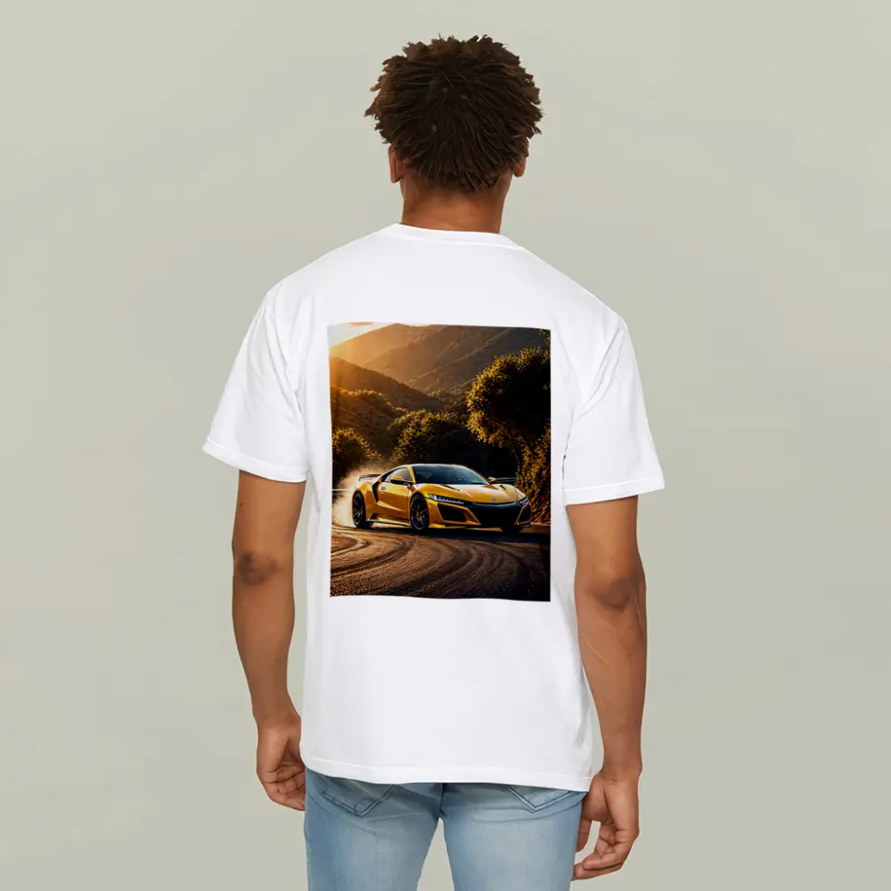 Honda NSX Yellow Drifting Mountain Road Sunset – T-Shirts