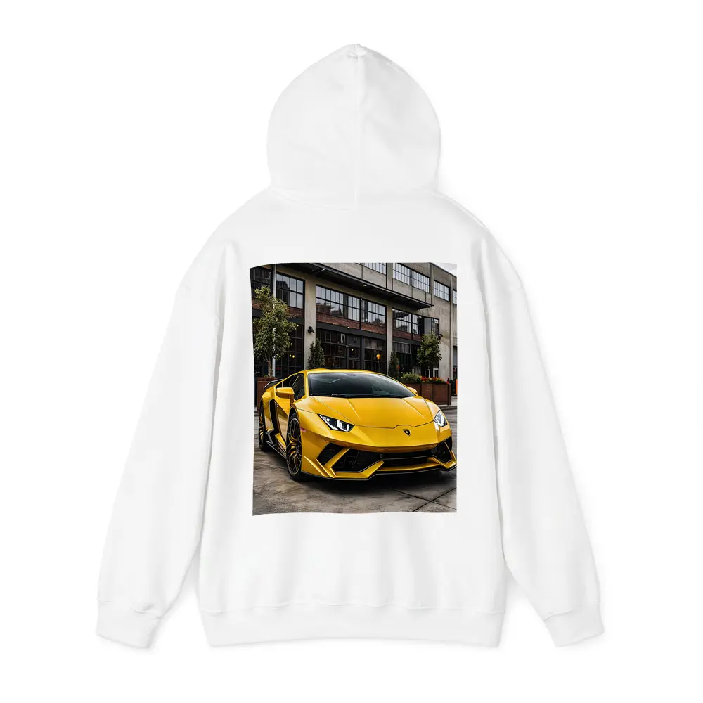 Yellow Lamborghini Huracan Urban Street Setting – Hoodies