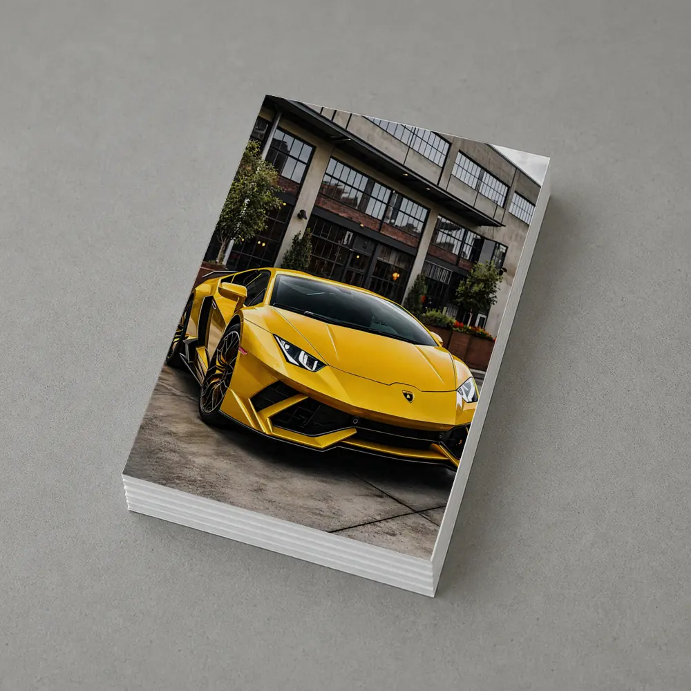 Yellow Lamborghini Huracan Urban Street Setting – Postcards