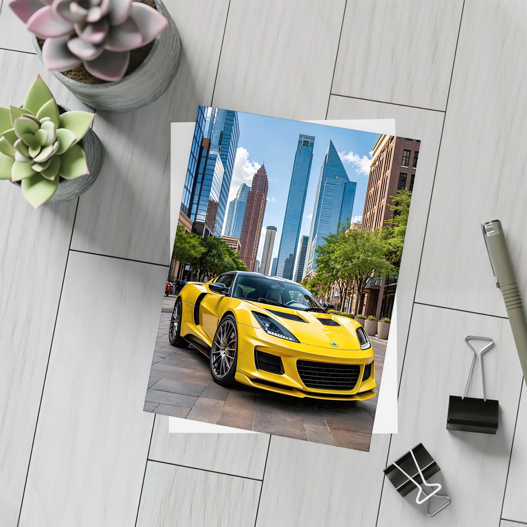 Yellow Lotus Evora City Street Skyline – Postcards