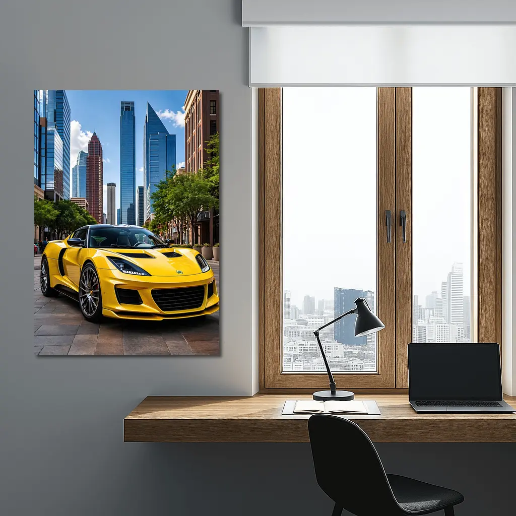 Yellow Lotus Evora City Street Skyline – Wall Art