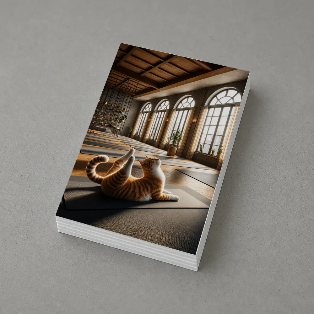 Orange Tabby Cat Doing Yoga Studio – Postcards