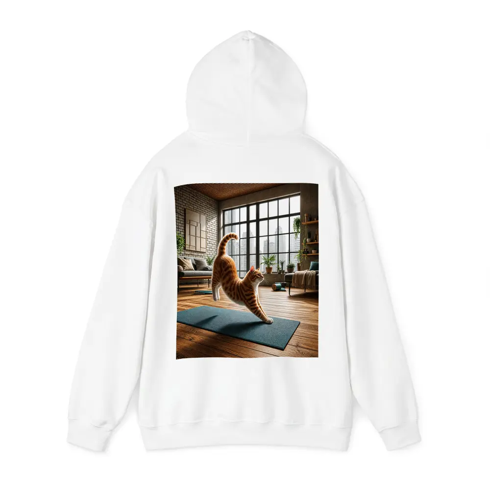 Orange Tabby Cat Yoga Pose Modern Loft – Hoodies