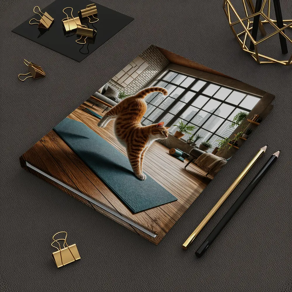 Orange Tabby Cat Yoga Pose Modern Loft – Notebooks