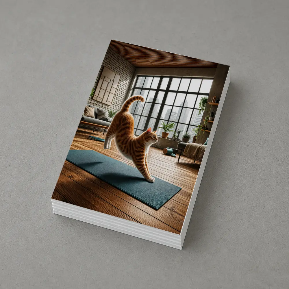 Orange Tabby Cat Yoga Pose Modern Loft – Postcards