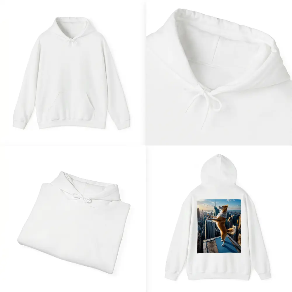 Border Collie Doing Yoga City Skyline – Hoodies