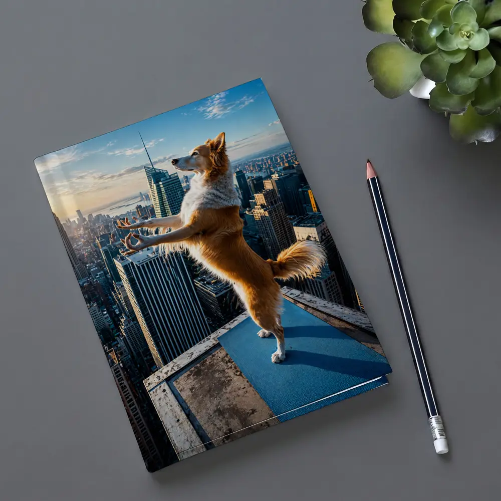 Border Collie Doing Yoga City Skyline – Notebooks