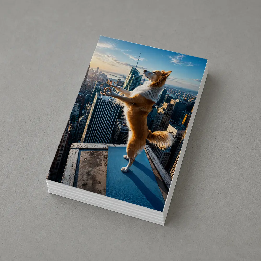 Border Collie Doing Yoga City Skyline – Postcards