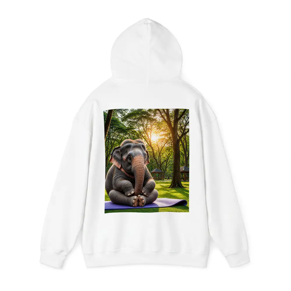 Elephant Doing Yoga In Sunny Park – Hoodies