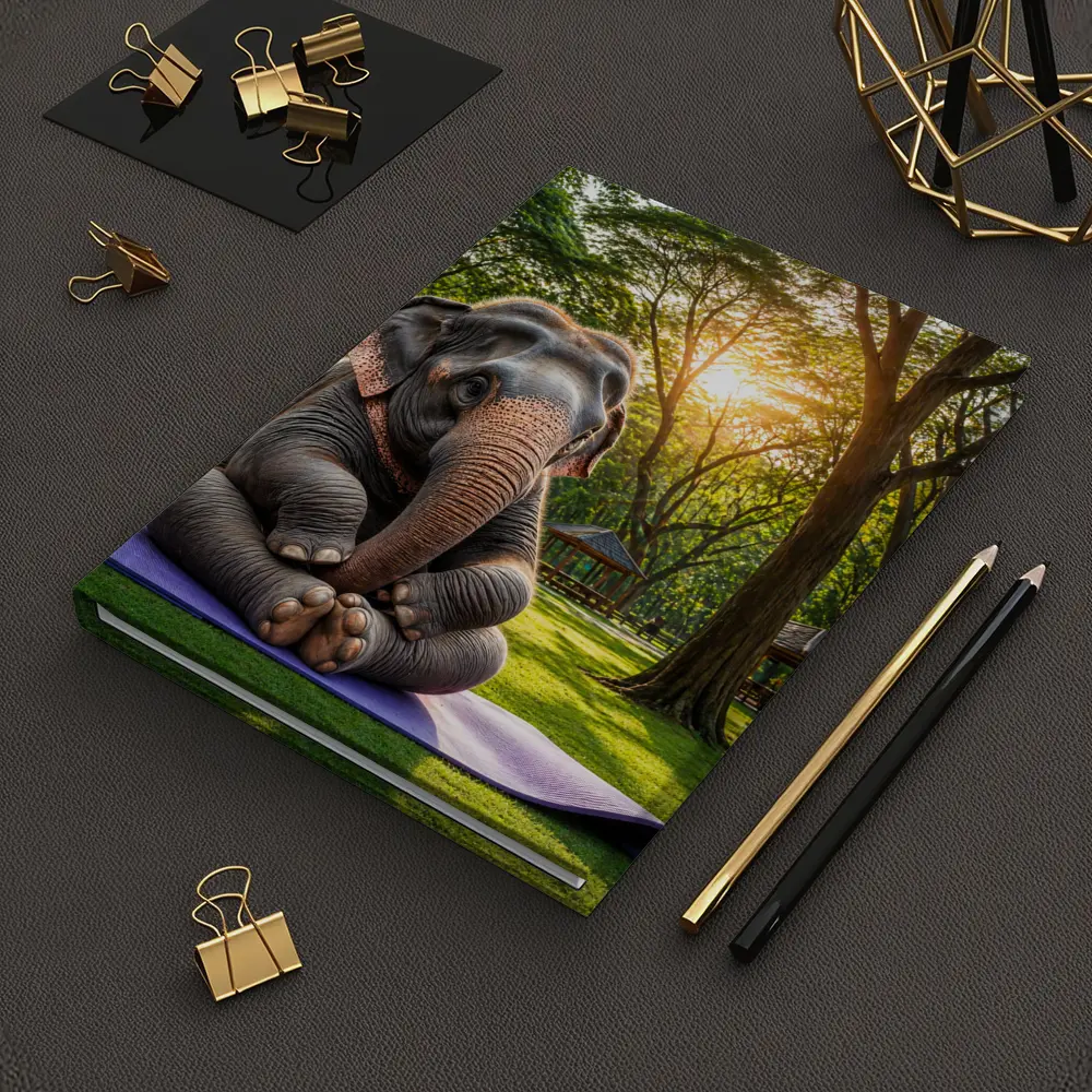 Elephant Doing Yoga In Sunny Park – Notebooks