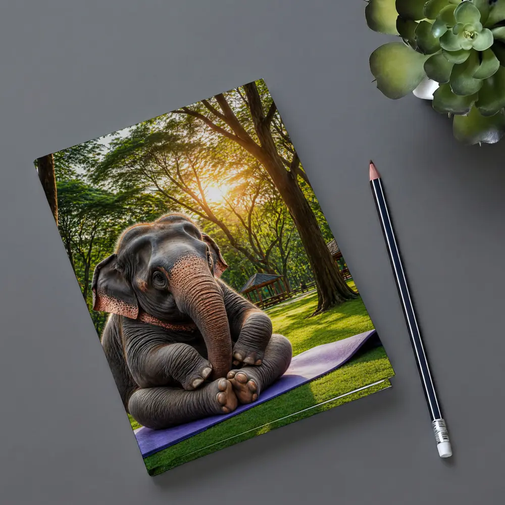 Elephant Doing Yoga In Sunny Park – Notebooks